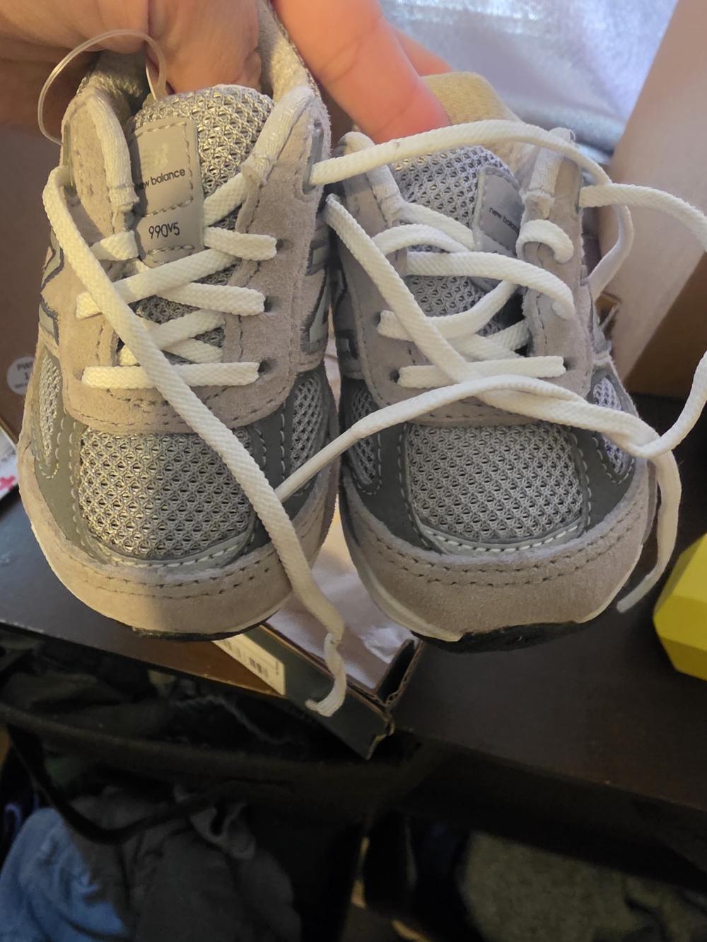 New Balance 990v5 Kids Gray & White Sneakers Boys US 2